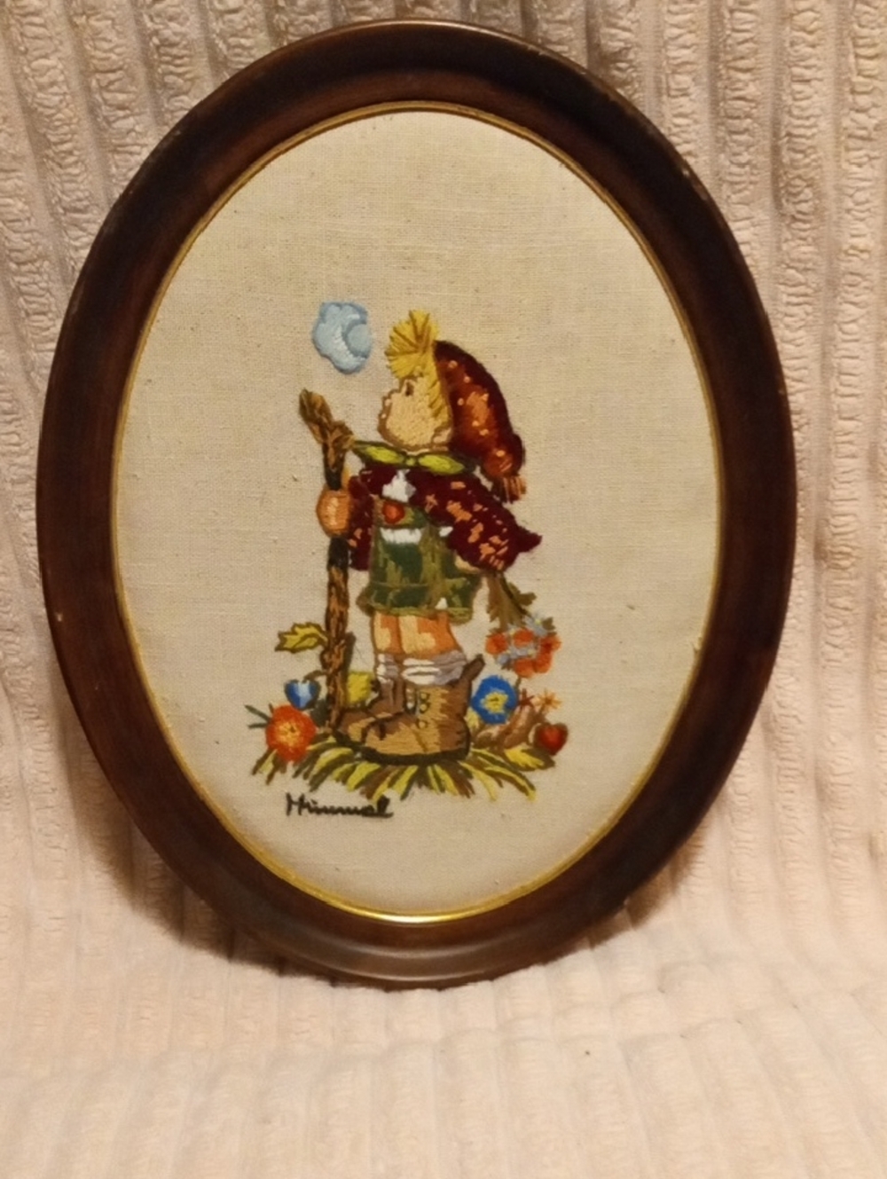 Hummel Brown Red Green Embroidered Woodland Boy Wall Art